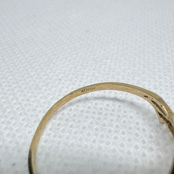 Vintage 10k Yellow Gold Dolphin Ring Size 8.75 Diamond Eyes Ocean Beach - Picture 8 of 12